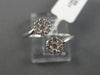 ESTATE .34CT ROUND DIAMOND 18K WHITE GOLD 3D DOUBLE FLOWER CRISS CROSS LOVE RING