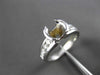 ESTATE .80CT DIAMOND 18KT WHITE GOLD 9 STONE SEMI MOUNT ENGAGEMENT RING E/F 7569