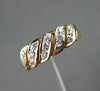 ESTATE WIDE .22CT DIAMOND 14K WHITE & YELLOW GOLD WAVE ANNIVERSARY RING 5mm 1600