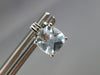 ESTATE 1.77CT DIAMOND & AQUAMARINE 14KT WHITE GOLD CLASSIC SQUARE STUD EARRINGS