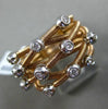 ESTATE .21CT DIAMOND 18KT 2 TONE GOLD 3D MULTI ROW CRISS CROSS ETOILE MESH RING