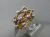 ESTATE .21CT DIAMOND 18KT 2 TONE GOLD 3D MULTI ROW CRISS CROSS ETOILE MESH RING