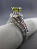 1.52CT WHITE & INTENSE YELLOW DIAMOND & RUBY 14K WHITE GOLD HALO ENGAGEMENT RING