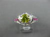 1.52CT WHITE & INTENSE YELLOW DIAMOND & RUBY 14K WHITE GOLD HALO ENGAGEMENT RING