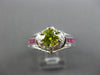 1.52CT WHITE & INTENSE YELLOW DIAMOND & RUBY 14K WHITE GOLD HALO ENGAGEMENT RING