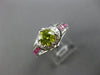 1.52CT WHITE & INTENSE YELLOW DIAMOND & RUBY 14K WHITE GOLD HALO ENGAGEMENT RING