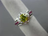 1.52CT WHITE & INTENSE YELLOW DIAMOND & RUBY 14K WHITE GOLD HALO ENGAGEMENT RING