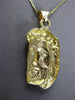 ESTATE LARGE 14KT YELLOW GOLD 3D HANDCRAFTED CHRIST HEAD PENDANT & CHAIN #24029