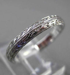 ANTIQUE 14KT WHITE GOLD 3D FILIGREE ETERNITY WEDDING ANNIVERSARY RING 3mm #3042