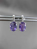 ESTATE 2.07CT DIAMOND & EXTRA FACET AMETHYST 14KT W GOLD OVAL HANGING EARRINGS