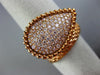 ESTATE LARGE .74CT PINK DIAMOND 18K ROSE GOLD 3D PEAR SHAPE CRISS CRPSS FUN RING