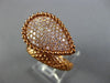 ESTATE LARGE .74CT PINK DIAMOND 18K ROSE GOLD 3D PEAR SHAPE CRISS CRPSS FUN RING
