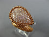 ESTATE LARGE .74CT PINK DIAMOND 18K ROSE GOLD 3D PEAR SHAPE CRISS CRPSS FUN RING