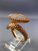 ESTATE LARGE .74CT PINK DIAMOND 18K ROSE GOLD 3D PEAR SHAPE CRISS CRPSS FUN RING