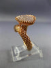 ESTATE LARGE .74CT PINK DIAMOND 18K ROSE GOLD 3D PEAR SHAPE CRISS CRPSS FUN RING