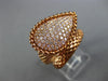 ESTATE LARGE .74CT PINK DIAMOND 18K ROSE GOLD 3D PEAR SHAPE CRISS CRPSS FUN RING