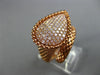 ESTATE LARGE .74CT PINK DIAMOND 18K ROSE GOLD 3D PEAR SHAPE CRISS CRPSS FUN RING