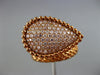 ESTATE LARGE .74CT PINK DIAMOND 18K ROSE GOLD 3D PEAR SHAPE CRISS CRPSS FUN RING