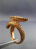 ESTATE LARGE .74CT PINK DIAMOND 18K ROSE GOLD 3D PEAR SHAPE CRISS CRPSS FUN RING