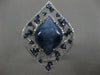 LARGE 12.95CT DIAMOND AAA SAPPHIRE & CABOCHON KYANITE 14K WHITE GOLD ETOILE RING