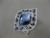 LARGE 12.95CT DIAMOND AAA SAPPHIRE & CABOCHON KYANITE 14K WHITE GOLD ETOILE RING