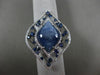 LARGE 12.95CT DIAMOND AAA SAPPHIRE & CABOCHON KYANITE 14K WHITE GOLD ETOILE RING