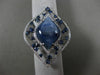 LARGE 12.95CT DIAMOND AAA SAPPHIRE & CABOCHON KYANITE 14K WHITE GOLD ETOILE RING