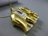 LARGE .97CT DIAMOND & AAA SAPPHIRE & RUBY 18KT YELLOW GOLD ELEPHANT PIN PENDANT