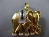 LARGE .97CT DIAMOND & AAA SAPPHIRE & RUBY 18KT YELLOW GOLD ELEPHANT PIN PENDANT