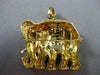 LARGE .97CT DIAMOND & AAA SAPPHIRE & RUBY 18KT YELLOW GOLD ELEPHANT PIN PENDANT