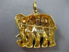 LARGE .97CT DIAMOND & AAA SAPPHIRE & RUBY 18KT YELLOW GOLD ELEPHANT PIN PENDANT