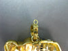 LARGE .97CT DIAMOND & AAA SAPPHIRE & RUBY 18KT YELLOW GOLD ELEPHANT PIN PENDANT