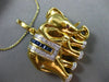 LARGE .97CT DIAMOND & AAA SAPPHIRE & RUBY 18KT YELLOW GOLD ELEPHANT PIN PENDANT