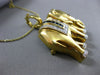 LARGE .97CT DIAMOND & AAA SAPPHIRE & RUBY 18KT YELLOW GOLD ELEPHANT PIN PENDANT