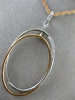 ESTATE .24CT DIAMOND 14KT WHITE & ROSE GOLD 3D OVAL ETOILE FLOATING PENDANT