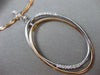 ESTATE .24CT DIAMOND 14KT WHITE & ROSE GOLD 3D OVAL ETOILE FLOATING PENDANT