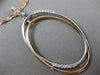 ESTATE .24CT DIAMOND 14KT WHITE & ROSE GOLD 3D OVAL ETOILE FLOATING PENDANT