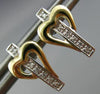 ESTATE .04CT DIAMOND 14KT WHITE & YELLOW GOLD 3D KEY TO YOUR HEART STUD EARRINGS