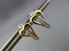 ESTATE .04CT DIAMOND 14KT WHITE & YELLOW GOLD 3D KEY TO YOUR HEART STUD EARRINGS