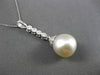 ESTATE .25CT DIAMOND & SOUTH SEA PEARL 14K WHITE GOLD ELONGATED FLOATING PENDANT