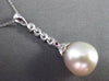 ESTATE .25CT DIAMOND & SOUTH SEA PEARL 14K WHITE GOLD ELONGATED FLOATING PENDANT