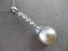 ESTATE .25CT DIAMOND & SOUTH SEA PEARL 14K WHITE GOLD ELONGATED FLOATING PENDANT