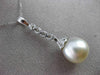 ESTATE .25CT DIAMOND & SOUTH SEA PEARL 14K WHITE GOLD ELONGATED FLOATING PENDANT