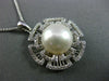 ESTATE .32CT DIAMOND & SOUTH SEA PEARL 14K WHITE GOLD 3D FLOATING FLOWER PENDANT