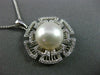 ESTATE .32CT DIAMOND & SOUTH SEA PEARL 14K WHITE GOLD 3D FLOATING FLOWER PENDANT
