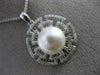 ESTATE .32CT DIAMOND & SOUTH SEA PEARL 14K WHITE GOLD 3D FLOATING FLOWER PENDANT