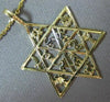 ESTATE LARGE 14KT YELLOW GOLD HANDCRAFTED STAR OF DAVID 12 TRIBES PENDANT #24986