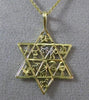 ESTATE LARGE 14KT YELLOW GOLD HANDCRAFTED STAR OF DAVID 12 TRIBES PENDANT #24986