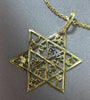 ESTATE LARGE 14KT YELLOW GOLD HANDCRAFTED STAR OF DAVID 12 TRIBES PENDANT #24986