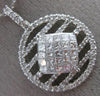 1.18CT ROUND & PRINCESS DIAMOND 18K WHITE GOLD CIRCULAR SQUARE INVISIBLE PENDANT